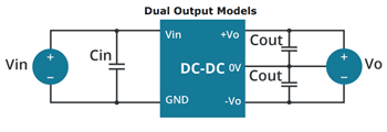 Application Circuit Diagram - CUI Inc PGNM1-S/PGNP1-S Isolated DC-DC Converters