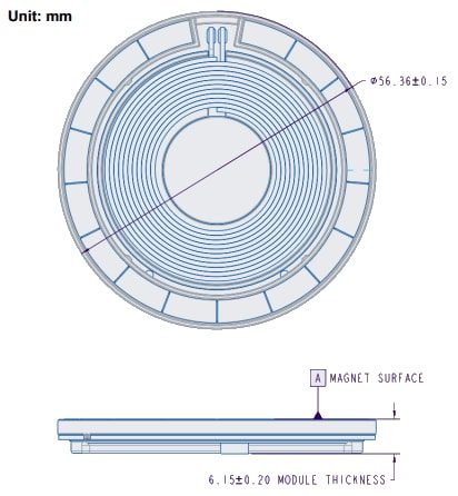 Mechanical Drawing - Amphenol MCP Qi2Max™ Wireless Charging Module