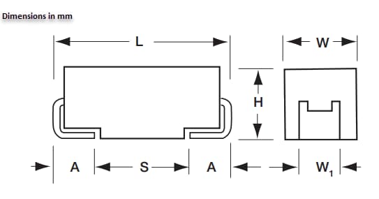 Mechanical Drawing - KYOCERA AVX TBJ Space Level Tantalum Capacitors