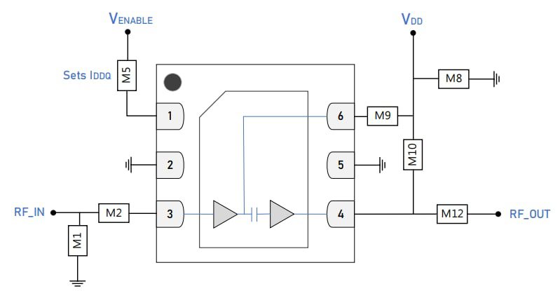 Schematic - Guerrilla RF GRF2133W Ultra-High Gain LNA