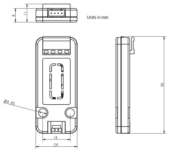 Mechanical Drawing - M5Stack Hbridge Unit Power Management Module