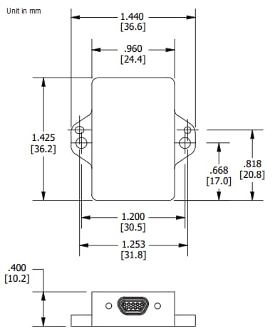 Mechanical Drawing - MicroStrain by HBK 3DM-GV7 Tactical Grade Ruggedized IMUs Mechanical Drawing - MicroStrain by HBK 3DM-GV7 Tactical Grade Ruggedized IMUs