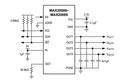 Application Circuit Diagram - Analog Devices / Maxim Integrated MAX2008x Camera Power Protect ICs