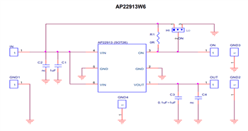 Schematic - Diodes Incorporated AP22913x-EVM Evaluation Boards