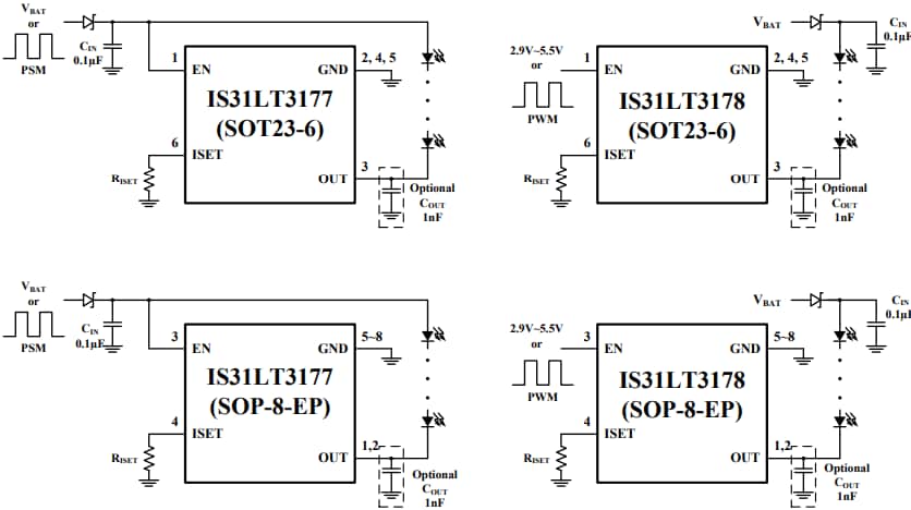 Application Circuit Diagram - Lumissil IS31LT3177/78 LED Drivers