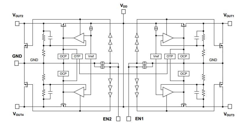 Block Diagram - Diodes Incorporated AP7348 Low Noise LDO with Enable