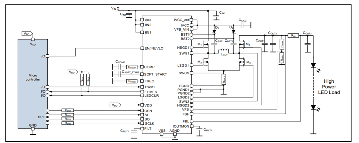 Application Circuit Diagram - Infineon Technologies TLD5542-1 H-Bridge DC-DC Switching Controller Application Circuit Diagram - Infineon Technologies TLD5542-1 H-Bridge DC-DC Switching Controller