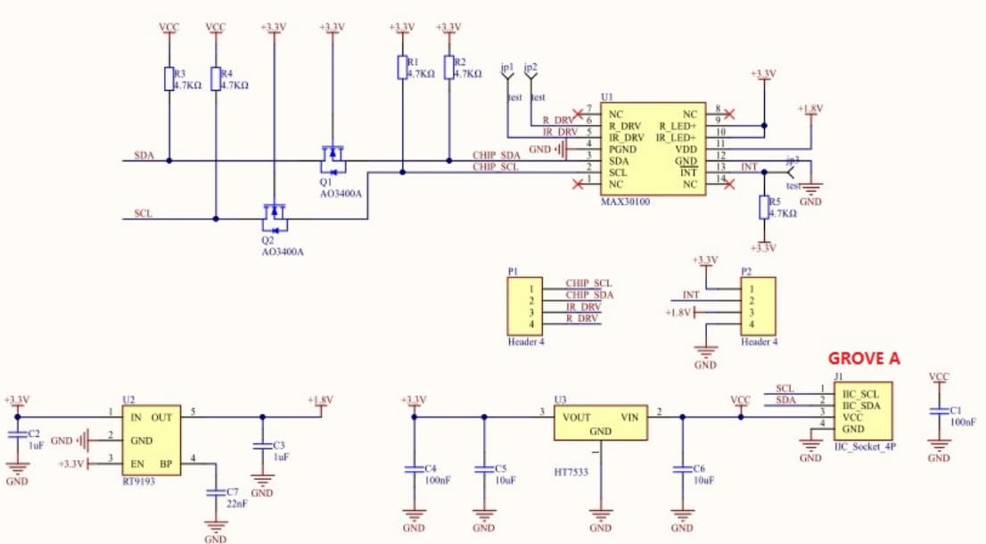 Schematic - M5Stack Mini Heart Rate Unit