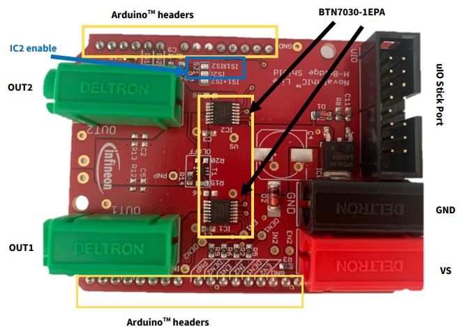 Infineon Technologies Motor Control Shield with BTN7030-1EPA for Arduino