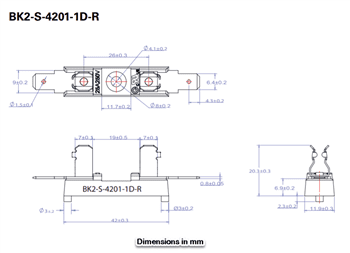 Mechanical Drawing - Eaton S-4000 Series Fuse Holders
