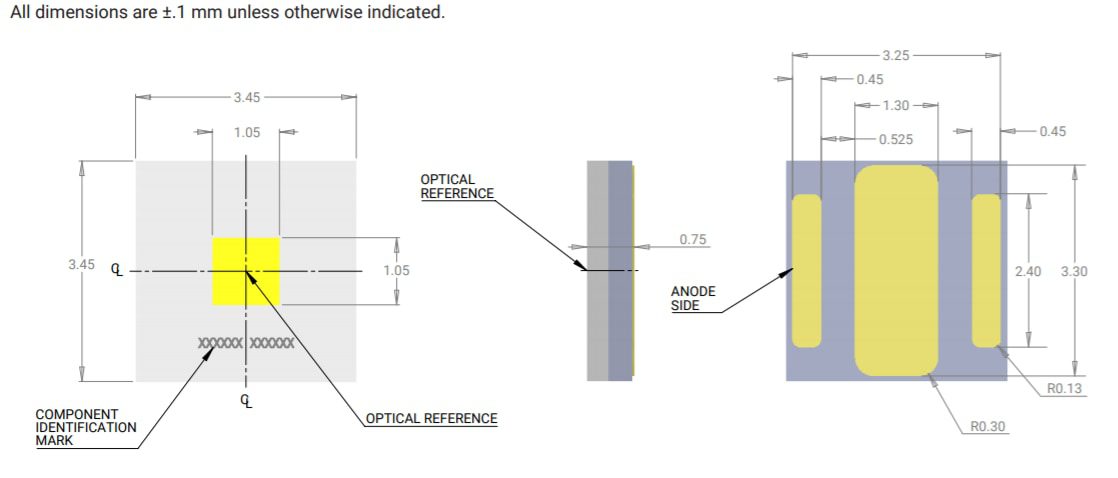 Mechanical Drawing - Cree LED XLamp® XP-P LEDs