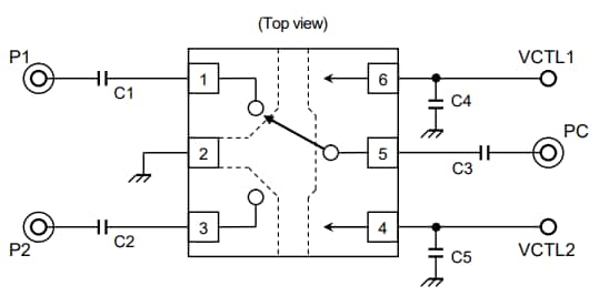 Application Circuit Diagram - Nisshinbo NJG1816K75-TE1 Ultra Low Current SPDT Switch