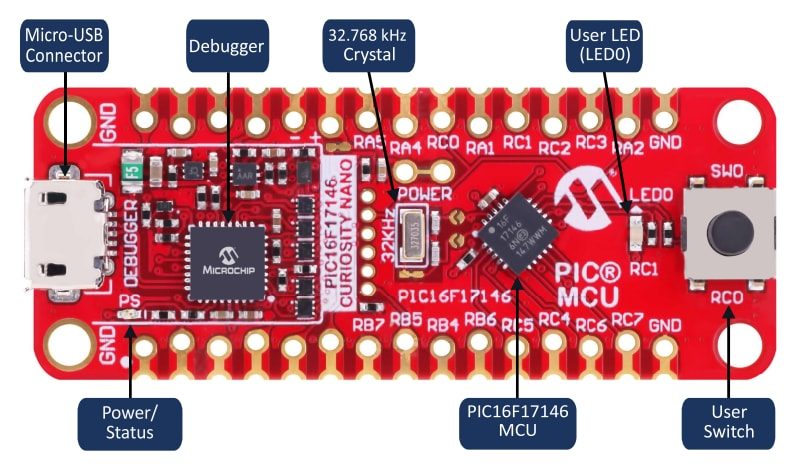 Microchip Technology PIC16F17146 Curiosity Nano Evaluation Kit