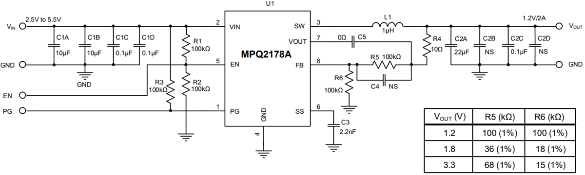 Schematic - Monolithic Power Systems (MPS) EVQ2178A Evaluation Board