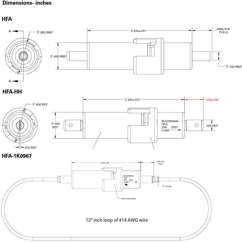 Eaton 1K0967 HFA In-Line Waterproof Fuse Holders