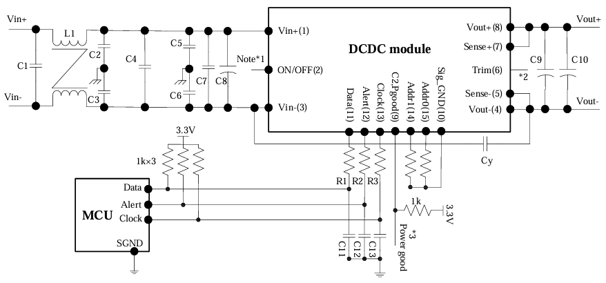 Schematic - Delta Electronics Q48SK12050 Quarter Brick DC/DC Converters