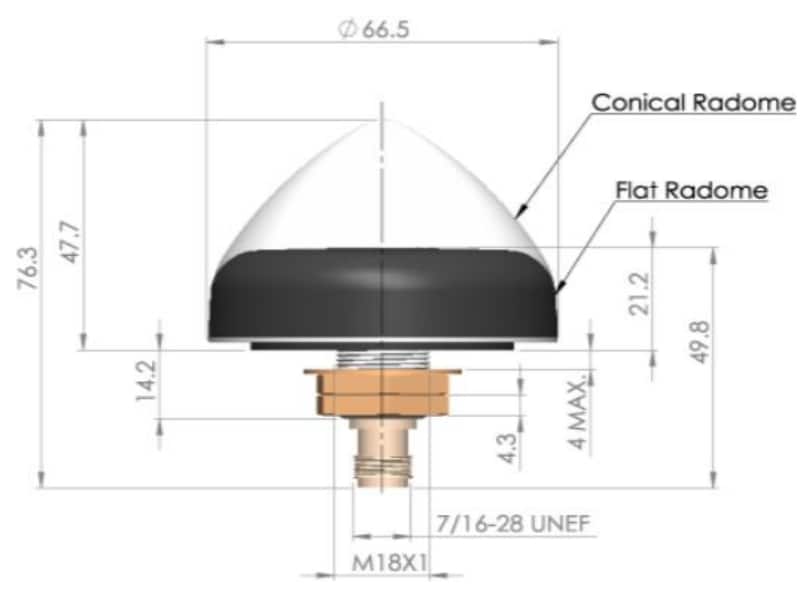 Calian TW3885T Dual-Band Timing GNSS Antennas