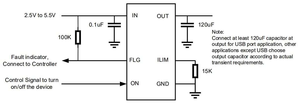 Application Circuit Diagram - Nexperia NPS4053 Load Switches