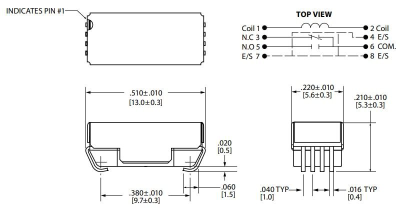 Coto Technology 9853 Series Surface Mount Reed Relays