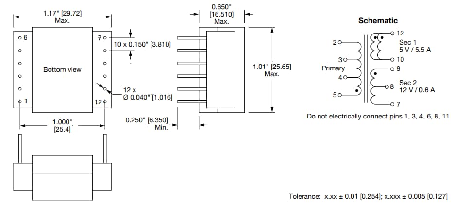 Vishay SGTPL-2516 Space Grade Planar Transformer