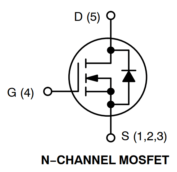 Block Diagram - onsemi NTMFWS1D5N08X Single N-Channel MOSFET
