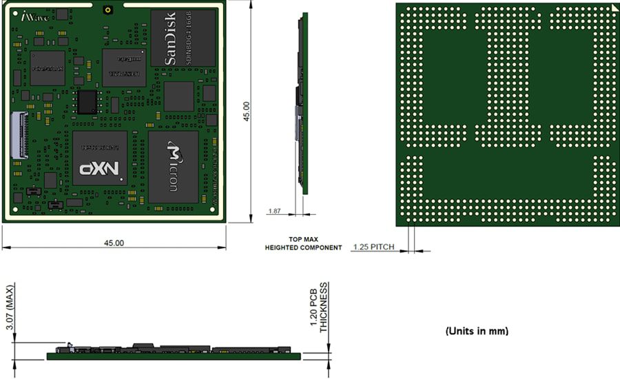 Mechanical Drawing - iWave Systems iW-RainboW-G50M System-On-Module