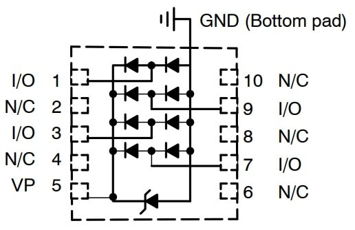 Schematic - onsemi ESD1014 ESD Protection Diodes