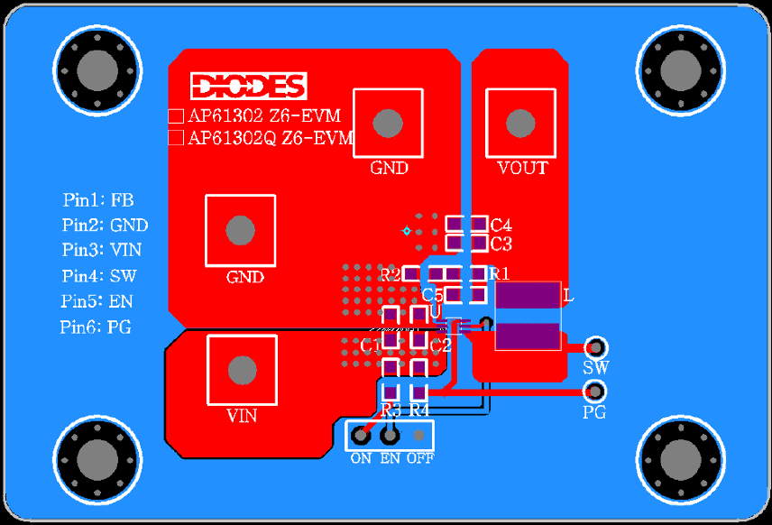 Diodes Incorporated AP61302Q Evaluation Board Diodes Incorporated AP61302Q Evaluation Board