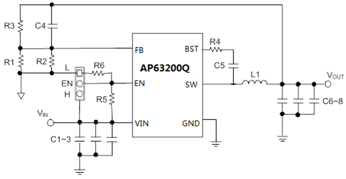Schematic - Diodes Incorporated AP63200Q Evaluation Boards