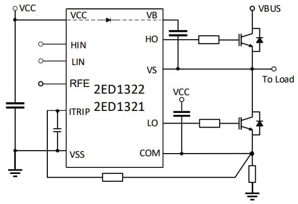 Application Circuit Diagram - Infineon Technologies EiceDRIVER™ 1200V Half Bridge Gate Drivers Application Circuit Diagram - Infineon Technologies EiceDRIVER™ 1200V Half Bridge Gate Drivers