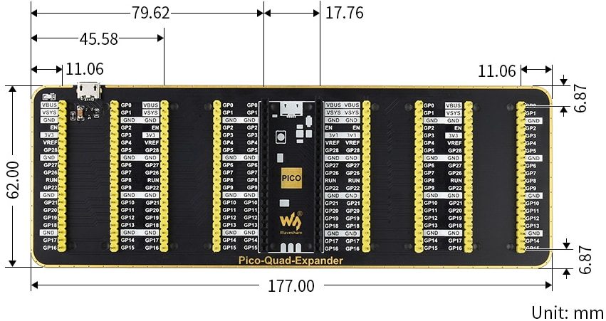 Seeed Studio Quad GPIO Expander for Raspberry Pi Pico