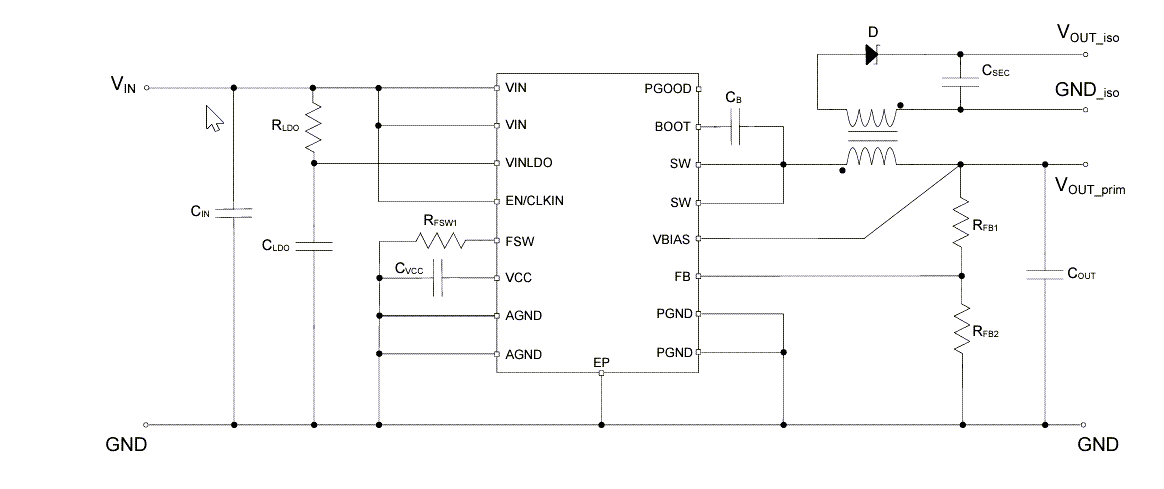 Application Circuit Diagram - STMicroelectronics A6983I Iso-Buck Converter Application Circuit Diagram - STMicroelectronics A6983I Iso-Buck Converter