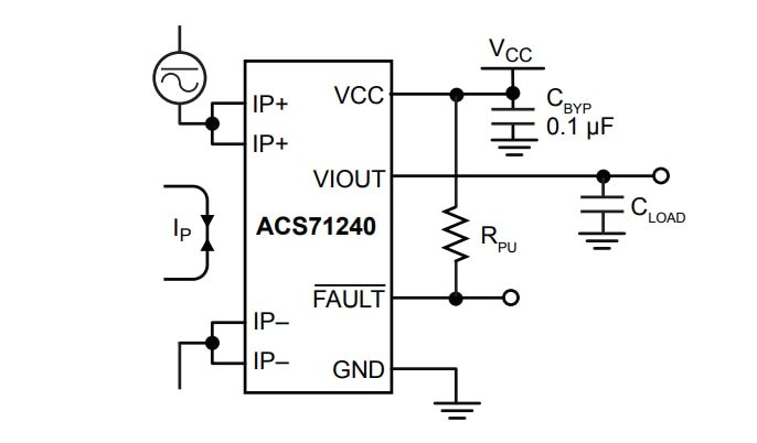 Application Circuit Diagram - Allegro MicroSystems ACS71240 Current Sensor ICs