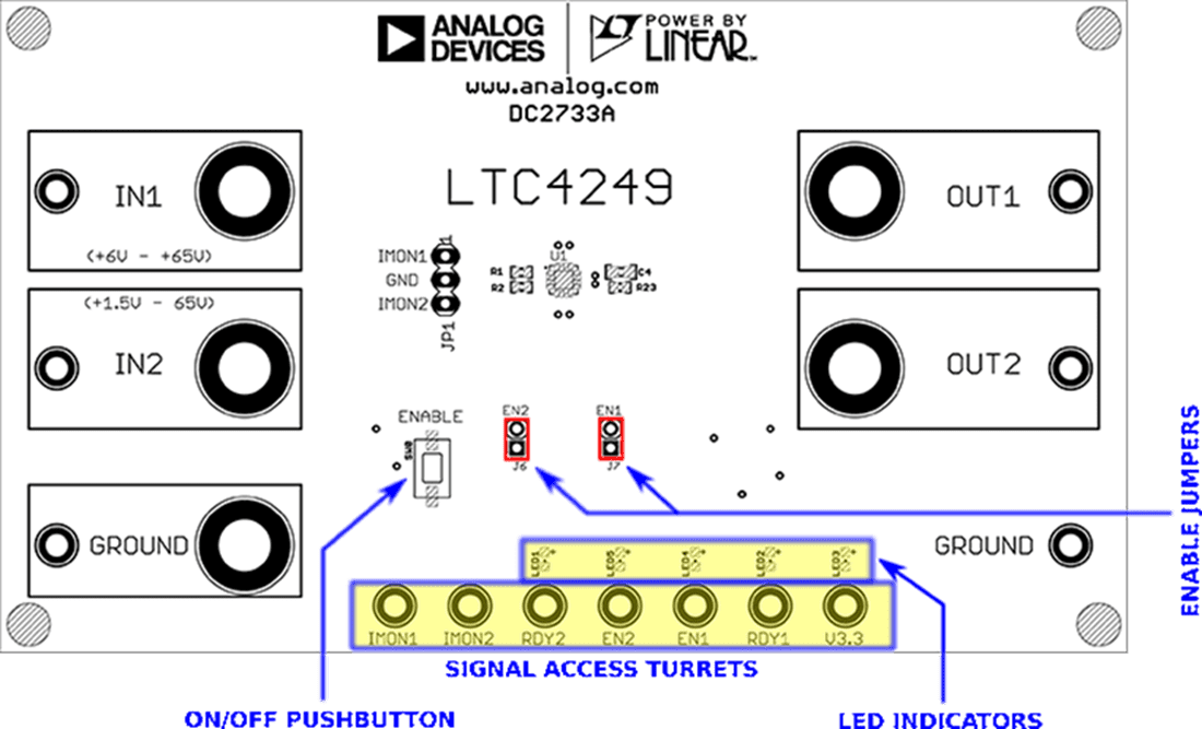 Mechanical Drawing - Analog Devices Inc. DC2733A Demo System for the LTC4249