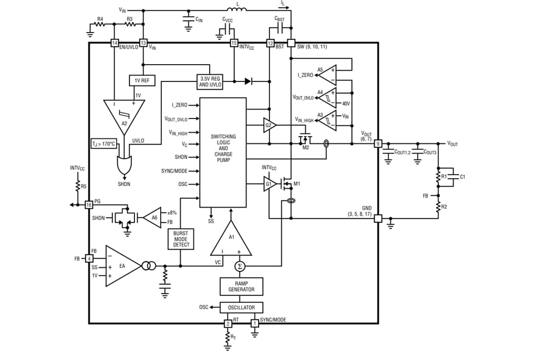 Block Diagram - Analog Devices Inc. LT8336 Step-Up Silent Switcher® DC-DC Converter
