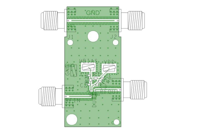 Mechanical Drawing - Analog Devices Inc. ADL8105-EVALZ Evaluation Board