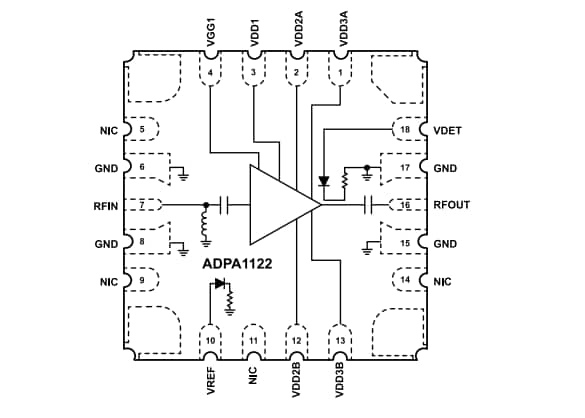 Block Diagram - Analog Devices Inc. ADPA1122 20W GaN Power Amplifier