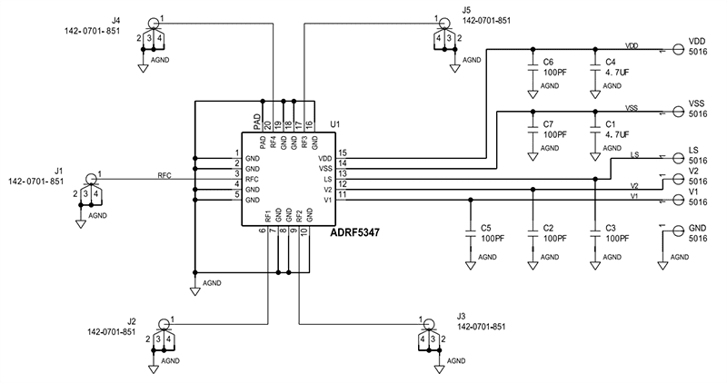 Schematic - Analog Devices Inc. EVAL-ADRF5347 Evaluation Boards