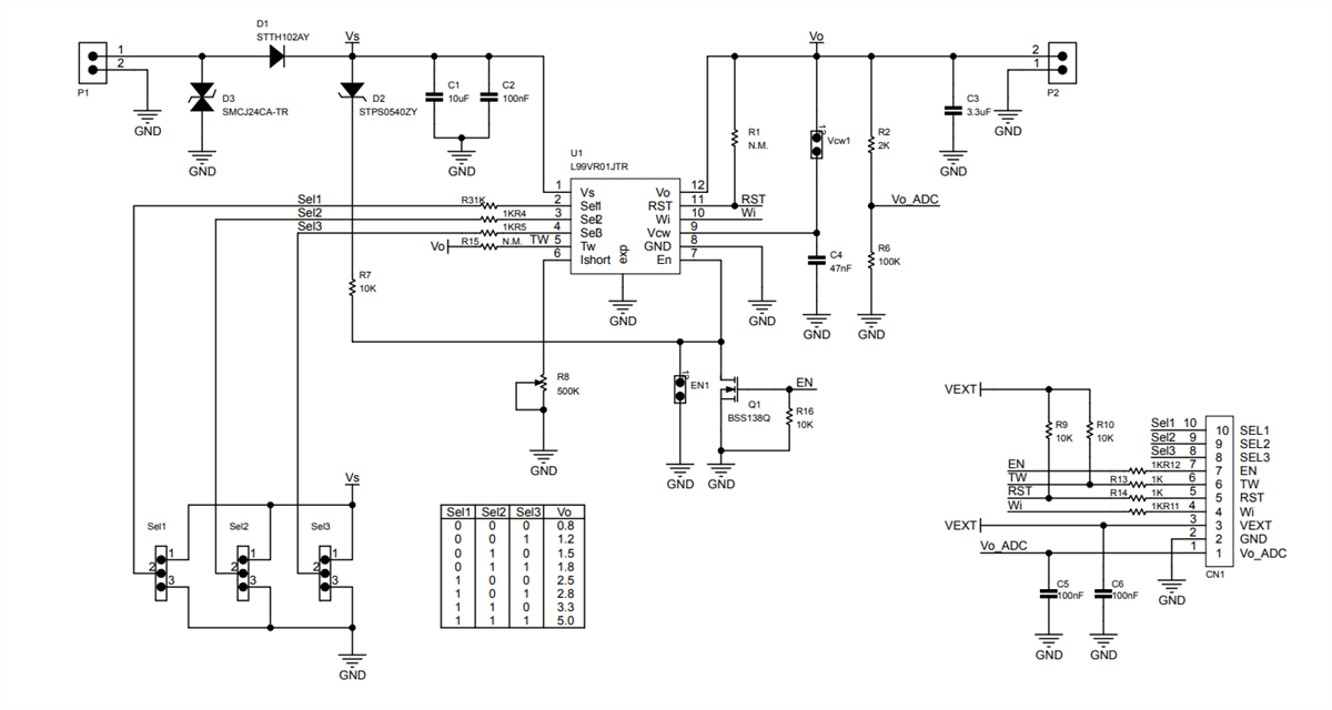 Schematic - STMicroelectronics AEK-POW-LDOV01J Evaluation Board