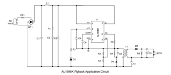 Application Circuit Diagram - Diodes Incorporated AL1698K High Efficiency Dimmable LED Driver Application Circuit Diagram - Diodes Incorporated AL1698K High Efficiency Dimmable LED Driver