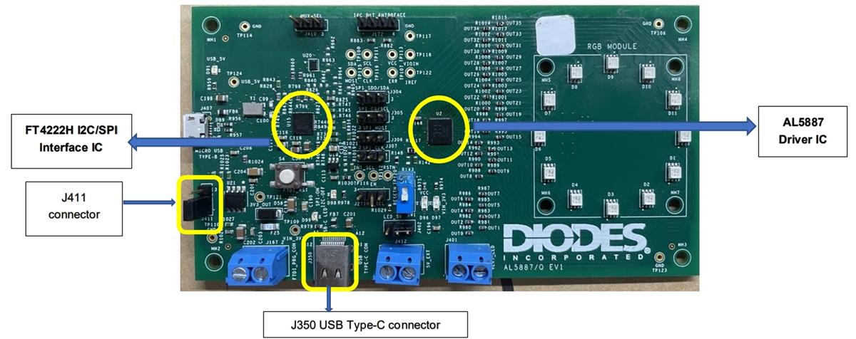 Diodes Incorporated AL5887EV1 Demo Board Diodes Incorporated AL5887EV1 Demo Board