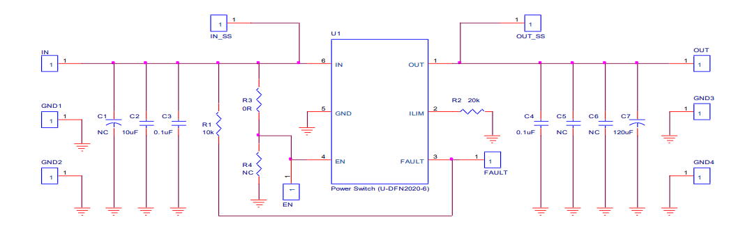 Schematic - Diodes Incorporated AP22653FDZ-EVM Evaluation Module