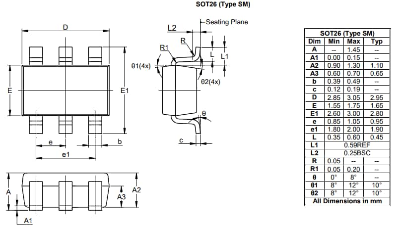 Mechanical Drawing - Diodes Incorporated AP3190x AC/DC Power Supply Controllers Mechanical Drawing - Diodes Incorporated AP3190x AC/DC Power Supply Controllers