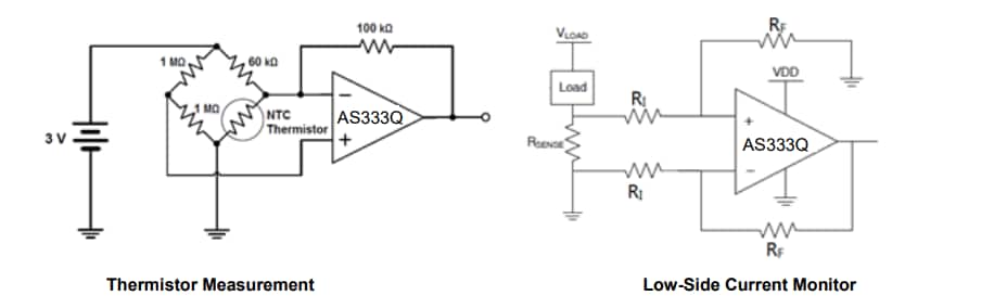 Application Circuit Diagram - Diodes Incorporated AS333Qx Automotive Micropower CMOS Op Amplifiers Application Circuit Diagram - Diodes Incorporated AS333Qx Automotive Micropower CMOS Op Amplifiers