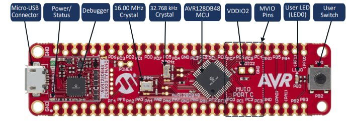 Microchip Technology AVR128DB48 Curiosity Nano Kit (EV35L43A)