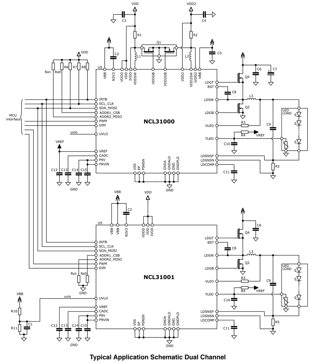 Application Circuit Diagram - onsemi NCL31000 & NCL31001 LED Drivers Application Circuit Diagram - onsemi NCL31000 & NCL31001 LED Drivers