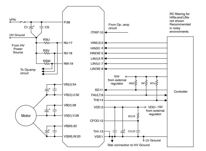 Schematic - onsemi NFAQ0560R43T Intelligent Power Module (IPM) Schematic - onsemi NFAQ0560R43T Intelligent Power Module (IPM)