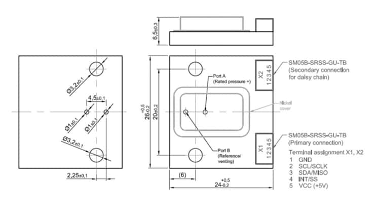 EPCOS / TDK B58621V Pressure Sensors (SPI Output)