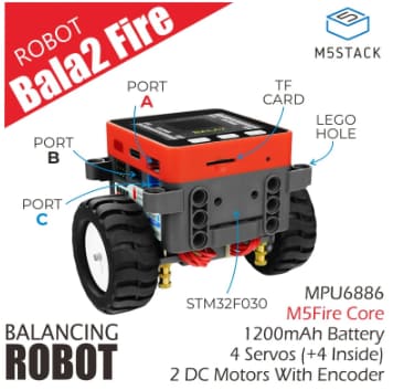 M5Stack BALA2Fire Self-Balancing Robot Kit
