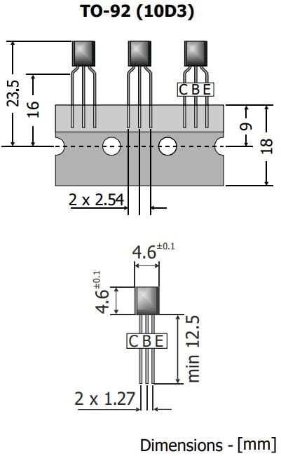 Mechanical Drawing - Diotec Semiconductor BCx Bipolar Transistors